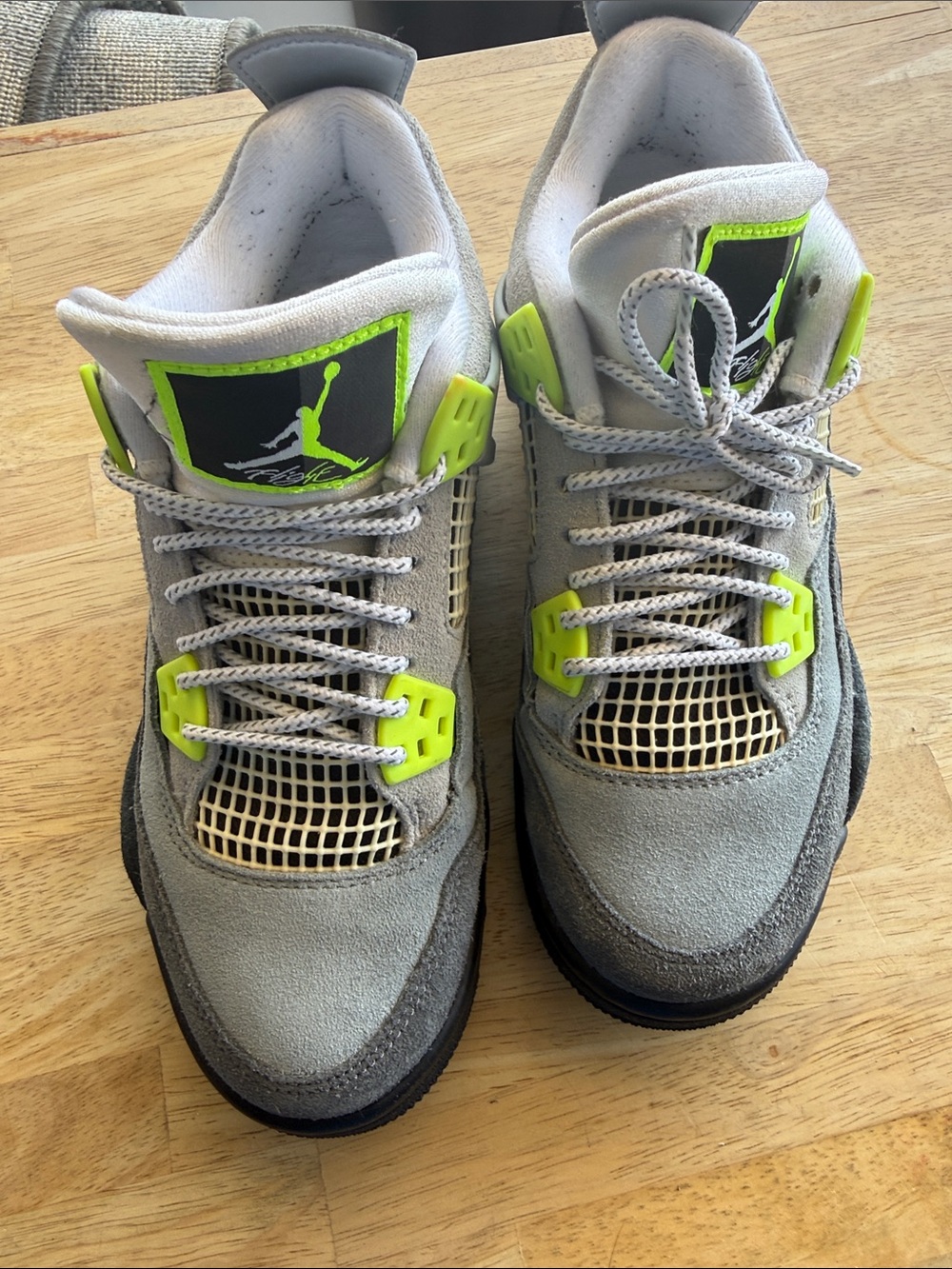 Nike Men’s Air Jordan 4 Sneakers - Grey/Volt